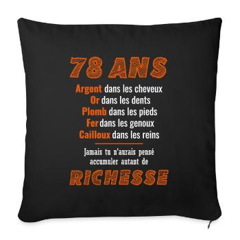 78 Years Birthday Funny Gift Idea - Sofa pillowcase 17,3'' x 17,3'' (45 x 45 cm) - black - Front
