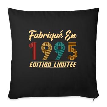 Fabriqué en 1995 Vintage cadeau d'anniversaire - Housse de coussin décorative 45 x 45 cm - noir - Devant