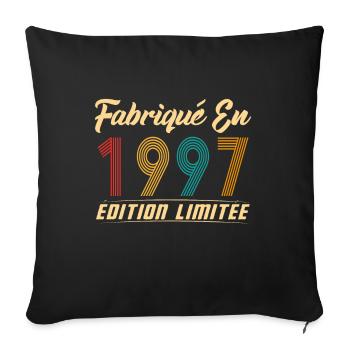 Fabriqué en 1997 Vintage cadeau d'anniversaire - Housse de coussin décorative 45 x 45 cm - noir - Devant
