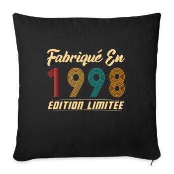 Fabriqué en 1998 Vintage cadeau d'anniversaire - Housse de coussin décorative 45 x 45 cm - noir - Devant