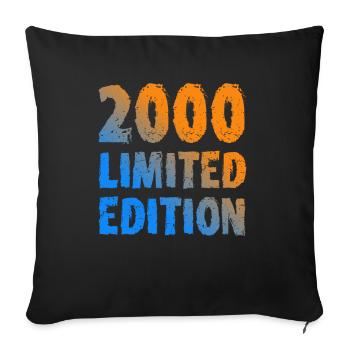 2000 Limited Edition Birthday Gift Wife Husband - Sofa pillowcase 17,3'' x 17,3'' (45 x 45 cm) - black - Front