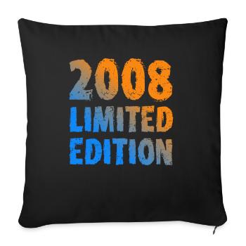 2008 Édition Limitée Anniversaire Cadeau Femme Mari - Housse de coussin décorative 45 x 45 cm - noir - Devant
