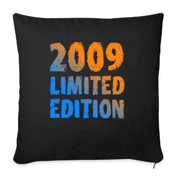 2009 Édition Limitée Anniversaire Cadeau Femme Mari - Housse de coussin décorative 45 x 45 cm - noir - Devant
