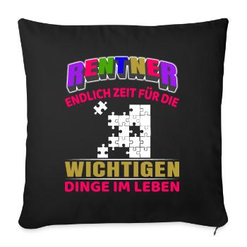 Rentner Rente Rentenbeginn Puzzeln - Sofakissenbezug 45 x 45 cm - Schwarz - Vorne