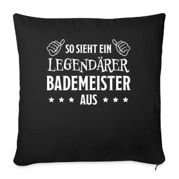 Bademeister Beruf Lustiger Spruch Freibad Geschenk - Sofakissenbezug 45 x 45 cm - Schwarz - Vorne