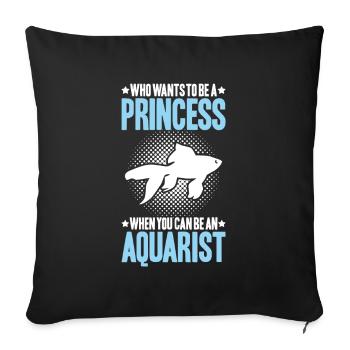 Aquaristique Aquariophile Aquarium Poissons Aquariophile - Housse de coussin décorative 45 x 45 cm - noir - Devant