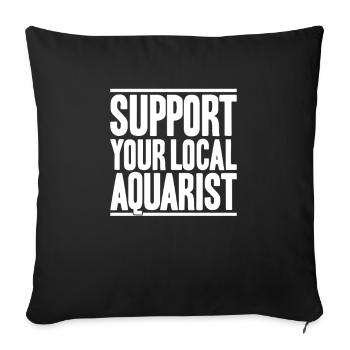 Aquaristique Aquariophile Aquarium Poissons Aquariophile - Housse de coussin décorative 45 x 45 cm - noir - Devant