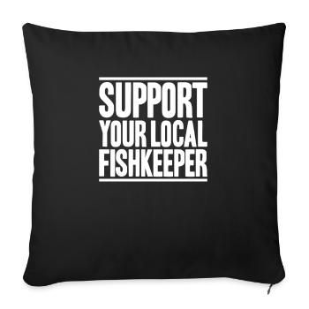 Aquaristique Aquariophile Aquarium Poissons Aquariophile - Housse de coussin décorative 45 x 45 cm - noir - Devant