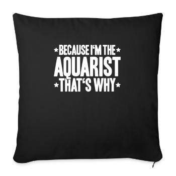 Aquaristique Aquariophile Aquarium Poissons Aquariophile - Housse de coussin décorative 45 x 45 cm - noir - Devant