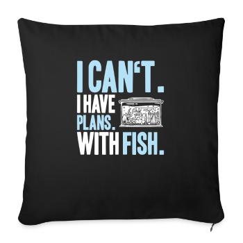 Aquaristique Aquariophile Aquarium Poissons Aquariophile - Housse de coussin décorative 45 x 45 cm - noir - Devant