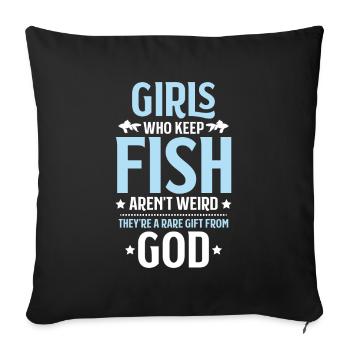 Aquaristics Aquarist Aquarium Fish Aquarist - Sofa pillowcase 17,3'' x 17,3'' (45 x 45 cm) - black - Front
