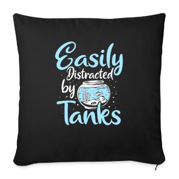 Aquaristik Aquarianer Aquarium Fische Aquarist - Sofakissenbezug 45 x 45 cm - Schwarz - Vorne