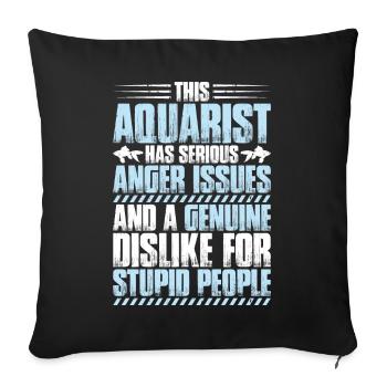 Aquaristique Aquariophile Aquarium Poissons Aquariophile - Housse de coussin décorative 45 x 45 cm - noir - Devant