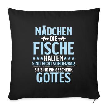 Aquaristik Aquarianer Aquarium Fische Aquarist - Sofakissenbezug 45 x 45 cm - Schwarz - Vorne