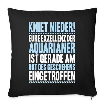 Aquaristik Aquarianer Aquarium Fische Aquarist - Sofakissenbezug 45 x 45 cm - Schwarz - Vorne