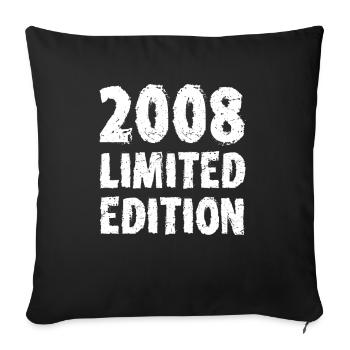2008 Édition Limitée Anniversaire Cadeau Femme Mari - Housse de coussin décorative 45 x 45 cm - noir - Devant