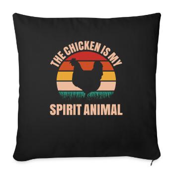Chicken Chickens Hen Gockel Pet Domestic Chicken Chicken - Sofa pillowcase 17,3'' x 17,3'' (45 x 45 cm) - black - Front