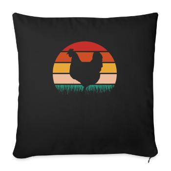Chicken Chickens Hen Gockel Pet Domestic Chicken Chicken - Sofa pillowcase 17,3'' x 17,3'' (45 x 45 cm) - black - Front