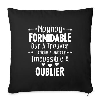Nounou formidable Idée Cadeau Pour Nounou Famille - Housse de coussin décorative 45 x 45 cm - noir - Devant