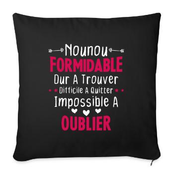 Nounou formidable Idée Cadeau Pour Nounou Famille - Housse de coussin décorative 45 x 45 cm - noir - Devant