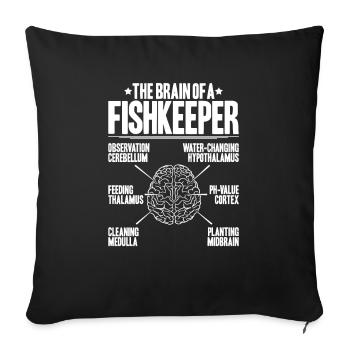 Aquaristique Aquariophile Aquarium Poissons Aquariophile - Housse de coussin décorative 45 x 45 cm - noir - Devant