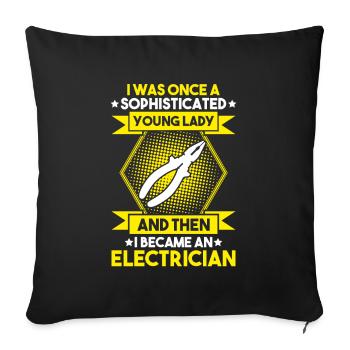 Electronics Electrician Electrician Lineman - Sofa pillowcase 17,3'' x 17,3'' (45 x 45 cm) - black - Front