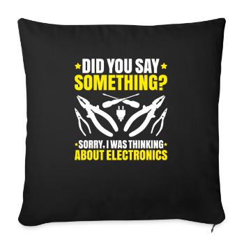 Électricien électronique Électricien monteur de lignes - Housse de coussin décorative 45 x 45 cm - noir - Devant