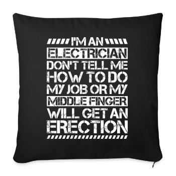Electronics Electrician Electrician Lineman - Sofa pillowcase 17,3'' x 17,3'' (45 x 45 cm) - black - Front