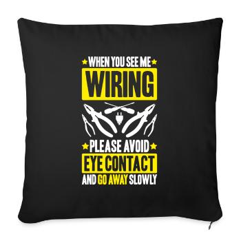 Electronics Electrician Electrician Lineman - Sofa pillowcase 17,3'' x 17,3'' (45 x 45 cm) - black - Front