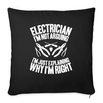 Électricien électronique Électricien monteur de lignes - Housse de coussin décorative 45 x 45 cm - noir - Devant