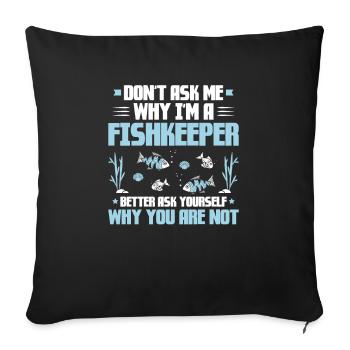 Aquaristique Aquariophile Aquarium Poissons Aquariophile - Housse de coussin décorative 45 x 45 cm - noir - Devant