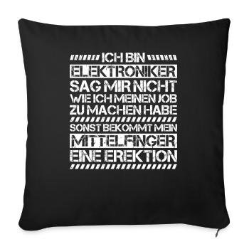 Elektroniker Elektriker Electrician Lineman - Sofakissenbezug 45 x 45 cm - Schwarz - Vorne