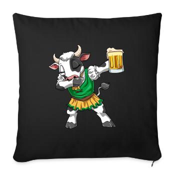 Kuh Festzelt Bier Dabbing Kühe Volksfest - Sofakissenbezug 45 x 45 cm - Schwarz - Vorne