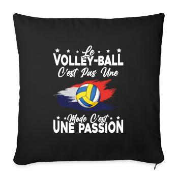 le Volley ball Est Une Passion idée Cadeau - Housse de coussin décorative 45 x 45 cm - noir - Devant