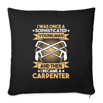 Zimmerer Zimmermann Zimmerei Charpentier Menuiserie - Housse de coussin décorative 45 x 45 cm - noir - Devant