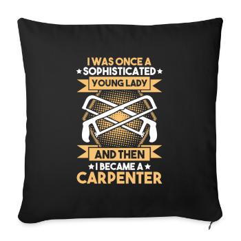 Zimmerer Zimmermann Zimmerei Carpenter Carpentry - Sofa pillowcase 17,3'' x 17,3'' (45 x 45 cm) - black - Front