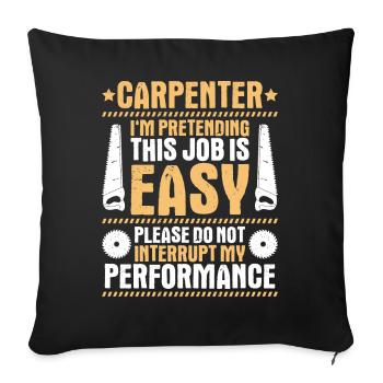 Zimmerer Zimmermann Zimmerei Carpenter Carpentry - Sofa pillowcase 17,3'' x 17,3'' (45 x 45 cm) - black - Front