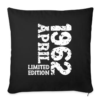 1962 April Limited Edition Birthday Gift - Sofa pillowcase 17,3'' x 17,3'' (45 x 45 cm) - black - Front