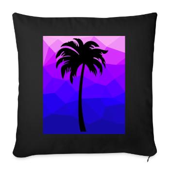 Palme auf Polygon - Sofakissenbezug 45 x 45 cm - Schwarz - Vorne
