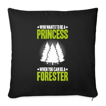 Forester Forestry Forester Forest workers Forest - Sofa pillowcase 17,3'' x 17,3'' (45 x 45 cm) - black - Front