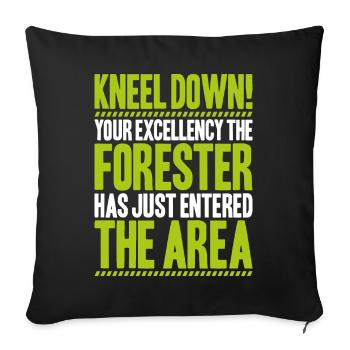 Forester Forestry Forester Forest workers Forest - Sofa pillowcase 17,3'' x 17,3'' (45 x 45 cm) - black - Front