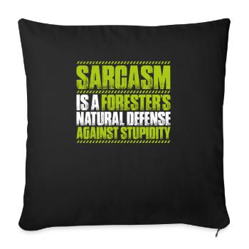 Forester Forestry Forester Forest workers Forest - Sofa pillowcase 17,3'' x 17,3'' (45 x 45 cm) - black - Front