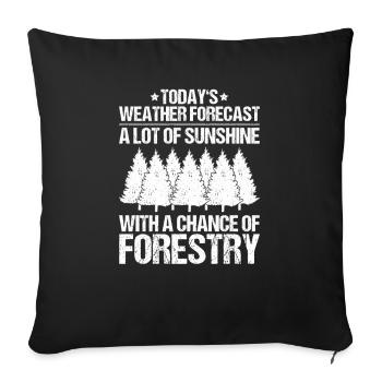 Forester Forestry Forester Forest workers Forest - Sofa pillowcase 17,3'' x 17,3'' (45 x 45 cm) - black - Front