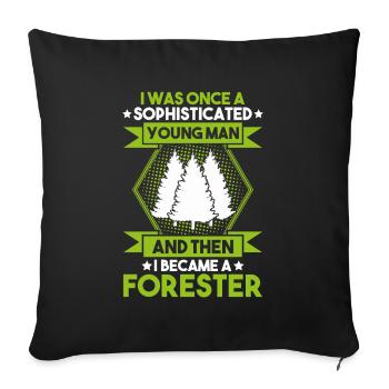 Forester Forestry Forester Forest workers Forest - Sofa pillowcase 17,3'' x 17,3'' (45 x 45 cm) - black - Front
