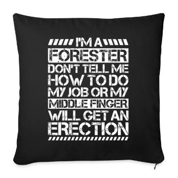 Forestier Forestier Forestier Travailleurs forestiers Forêt - Housse de coussin décorative 45 x 45 cm - noir - Devant