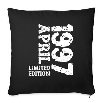 1997 avril édition limitée cadeau d’anniversaire - Housse de coussin décorative 45 x 45 cm - noir - Devant