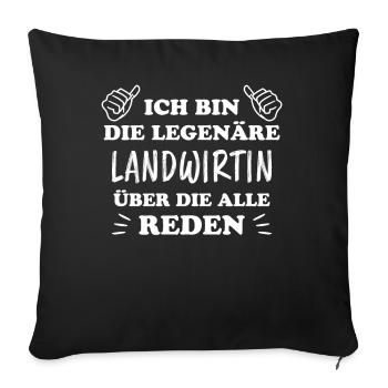 Landwirtin Witz Spruch Traktor Landwirtin Geschenk - Sofakissenbezug 45 x 45 cm - Schwarz - Vorne