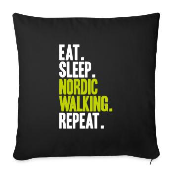 Nordic Walking Nordic Walker Nordic Walken - Sofa pillowcase 17,3'' x 17,3'' (45 x 45 cm) - black - Front