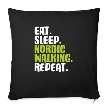 Nordic Walking Nordic Walker Nordic Walken - Sofa pillowcase 17,3'' x 17,3'' (45 x 45 cm) - black - Front