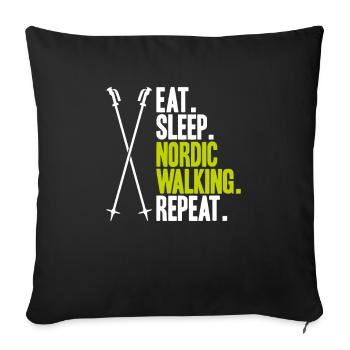 Nordic Walking Nordic Walker Nordic Walken - Sofa pillowcase 17,3'' x 17,3'' (45 x 45 cm) - black - Front